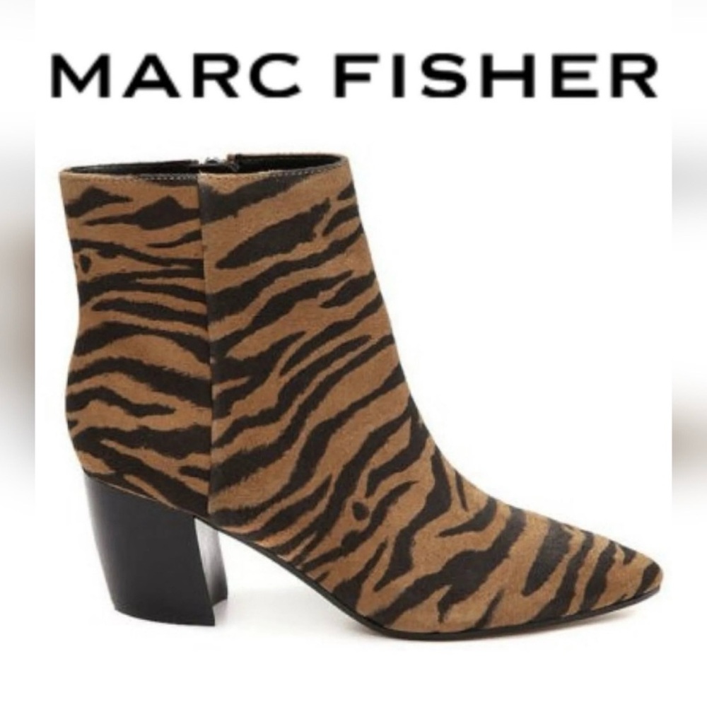 Marc Fisher Tiger Print Parana Light Brown Bootie.